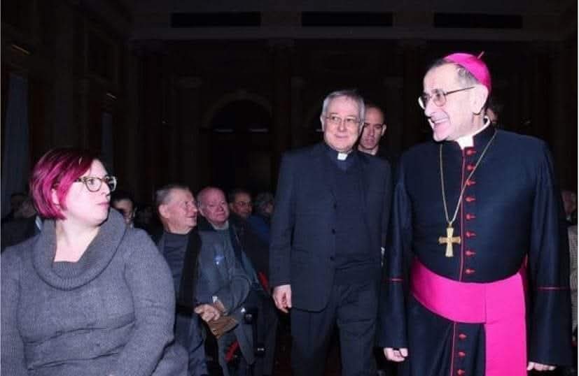 Elena Albarello con l' Arcivescovo Mario Delpini di Milano