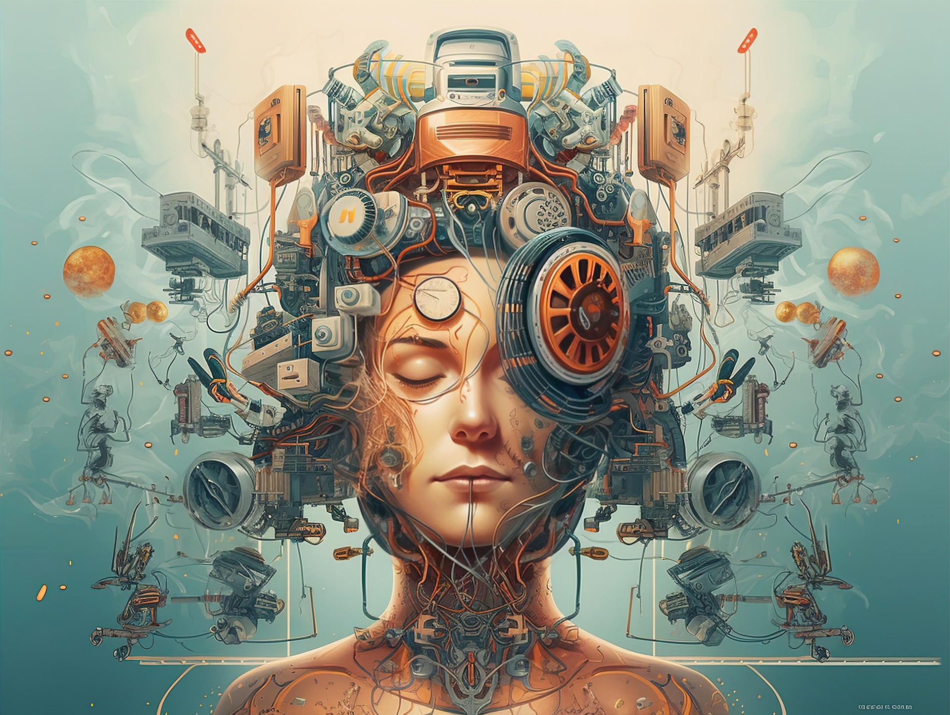 Rappresentazione concettuale di intelligenza artificiale e comunicazione digitale sul web