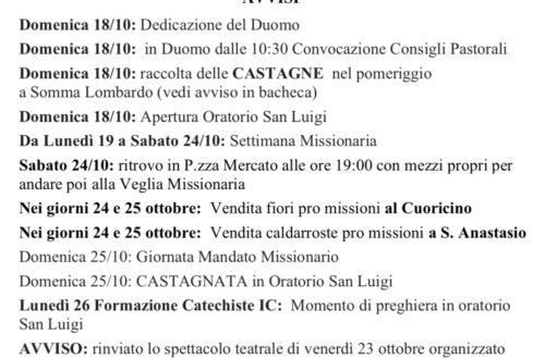 Informatore 18 ottobre 2026 Cardano al Campo